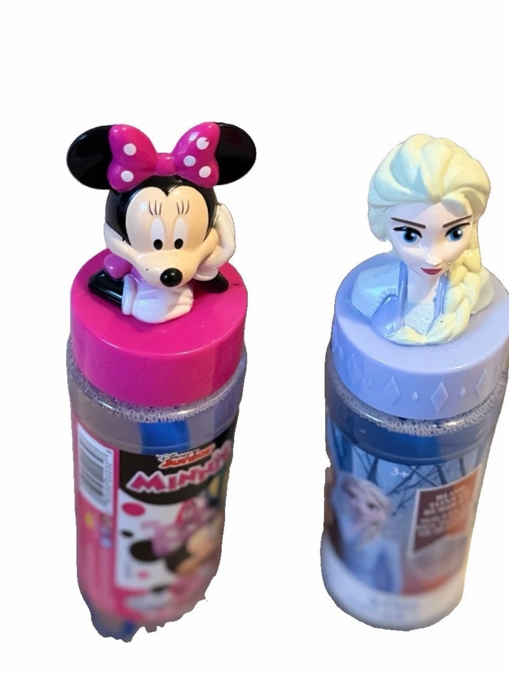 Disney Minnie Mouse & Elsa Bubble Bottles in Pink and Light Purple